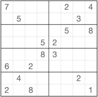 Sudoku anti-rey 8x8