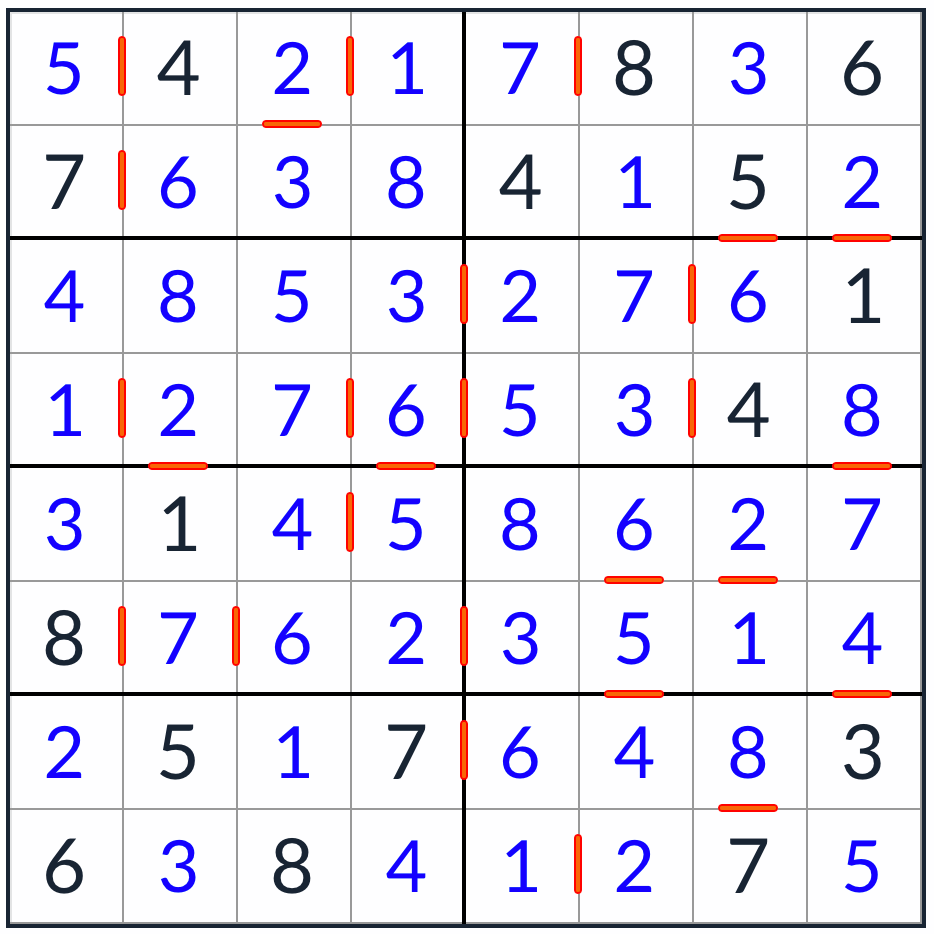 solución consecutiva de sudoku 8x8