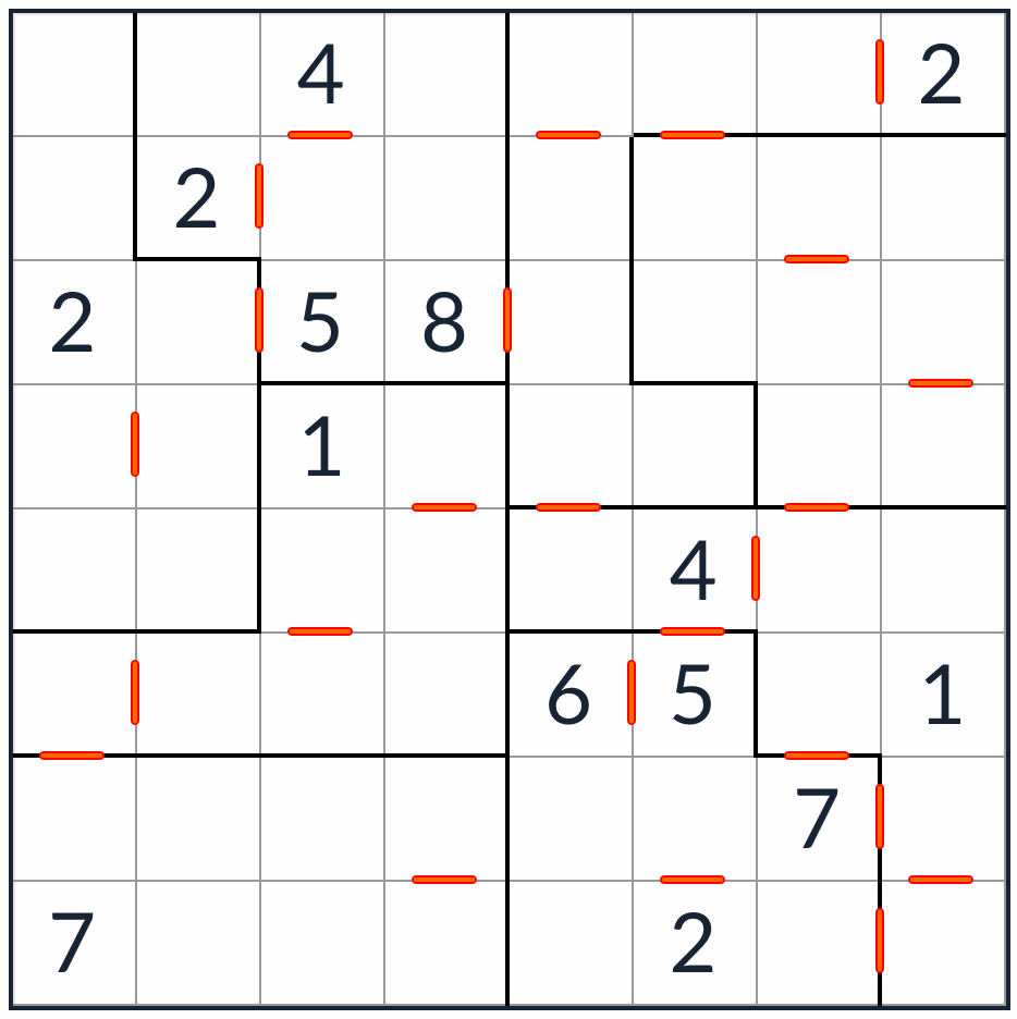 Sudoku consecutivo irregular 8x8