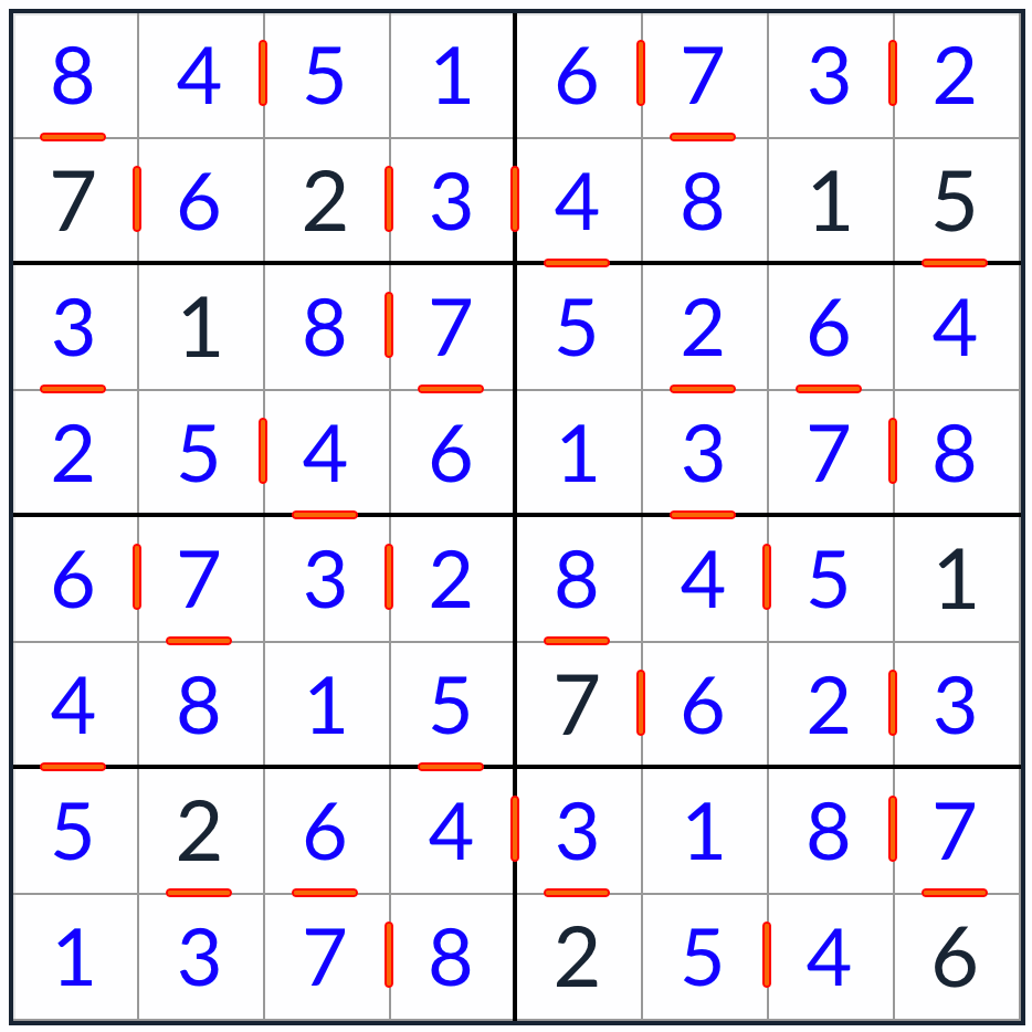 anti-knight consecutivo sudoku 8x8 solución