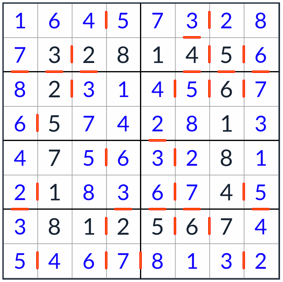 anti-nudoso solución consecutiva sudoku 8x8