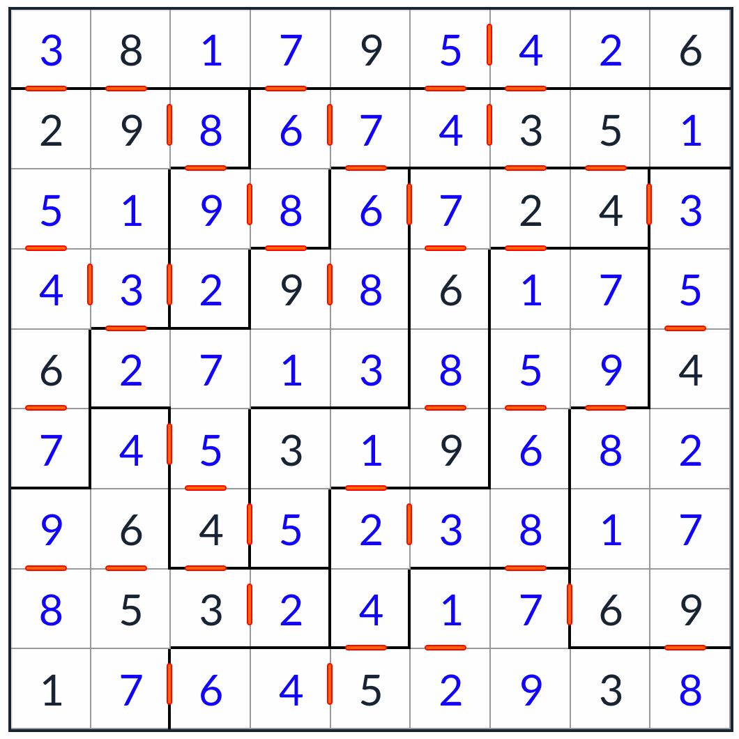 solución de sudoku consecutiva irregular