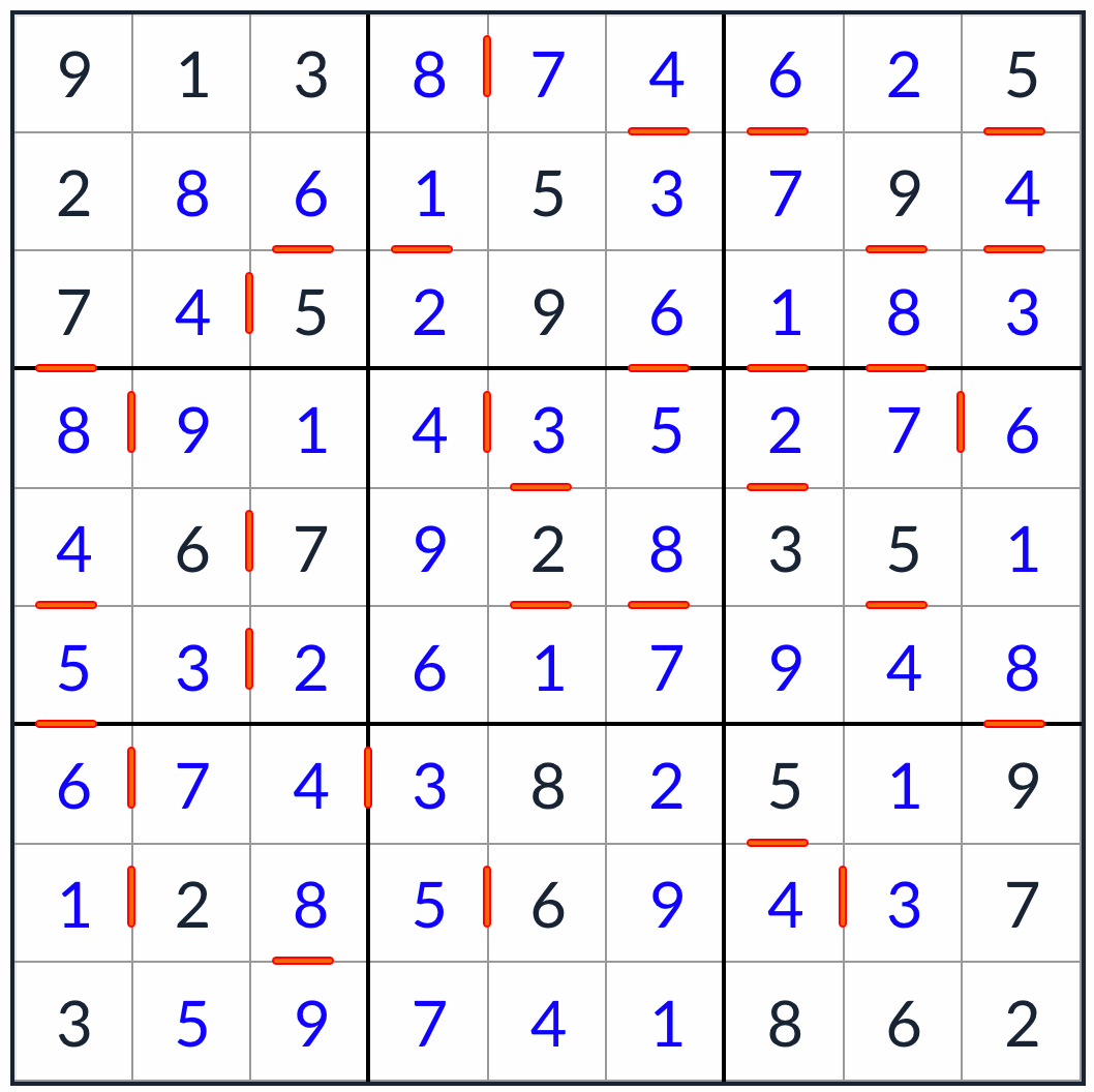 Solución sudoku consecutiva anti-rey