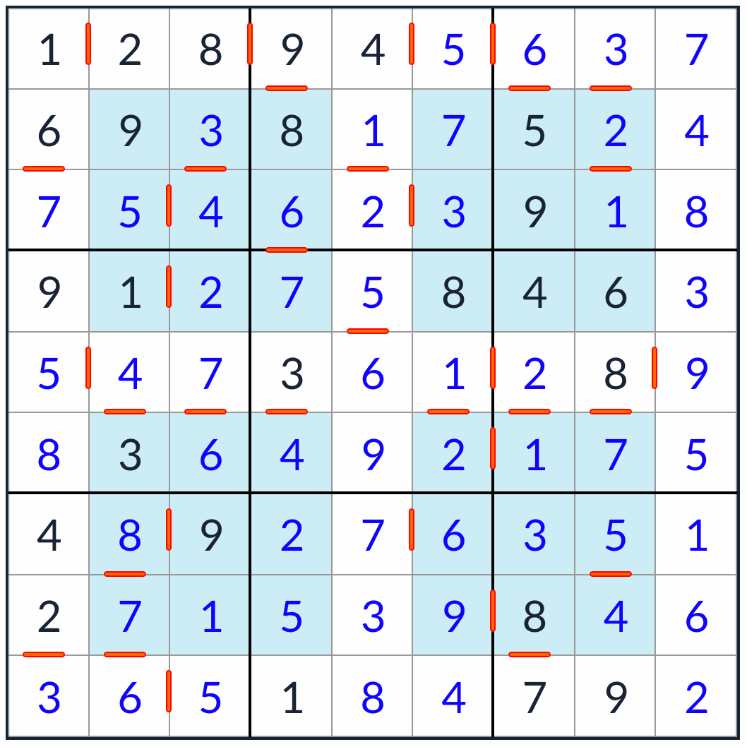 solución de rompecabezas de sudoku hiper consecutivo