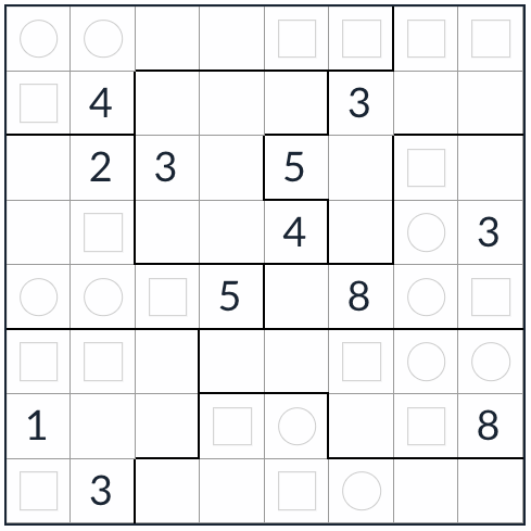 Anti-rey Irregular Even-Odd Sudoku 8x8