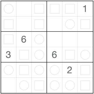 Sudoku par-impar 6x6