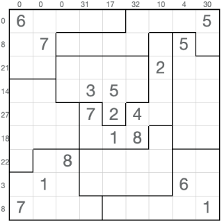 Sudoku sándwich de rompecabezas