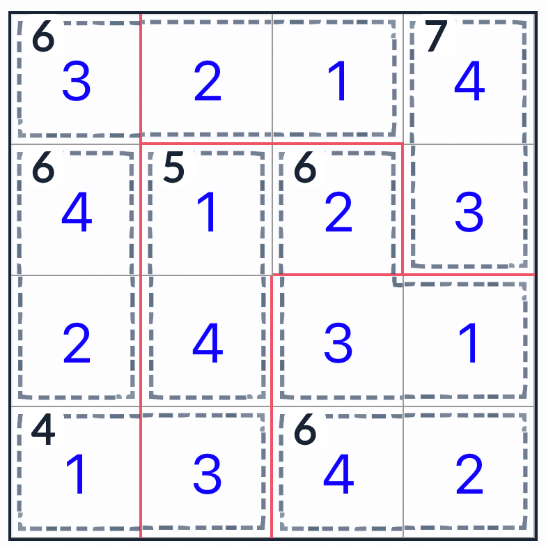 solución irregular de sudoku 4x4