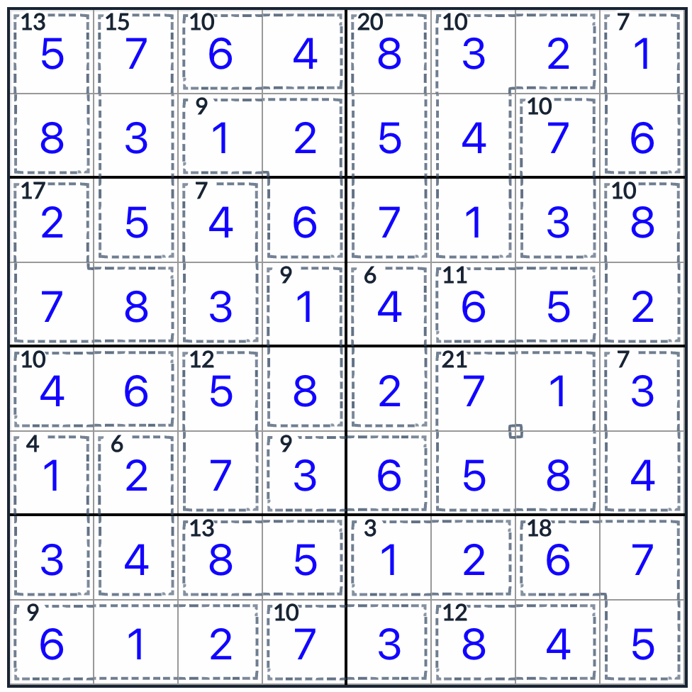 anti-rey killer sudoku 8x8 solución