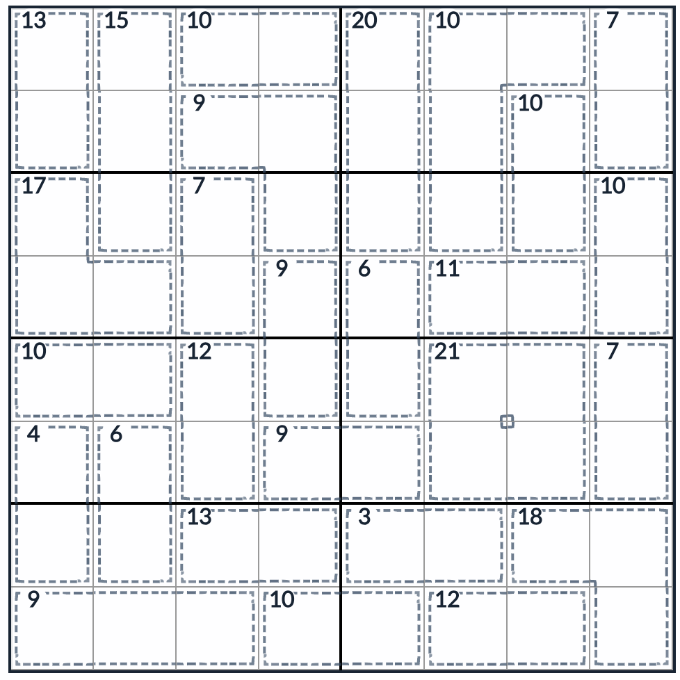 Anti-rey Killer Sudoku 8x8