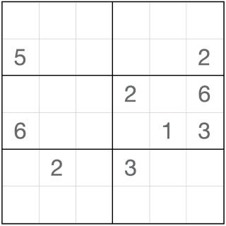 Sudoku no consecutivo 6x6