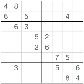 Sudoku no consecutivo 8x8