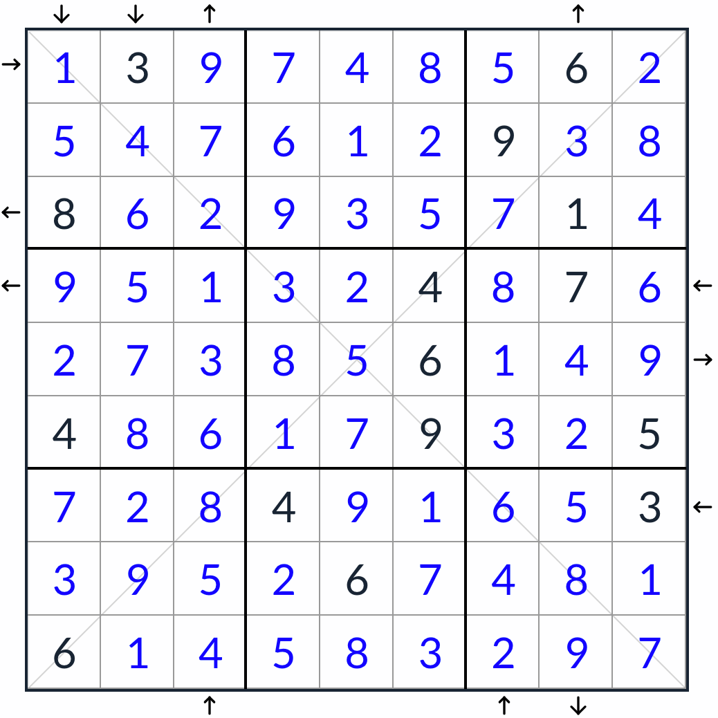solución diagonal de Rossini sudoku