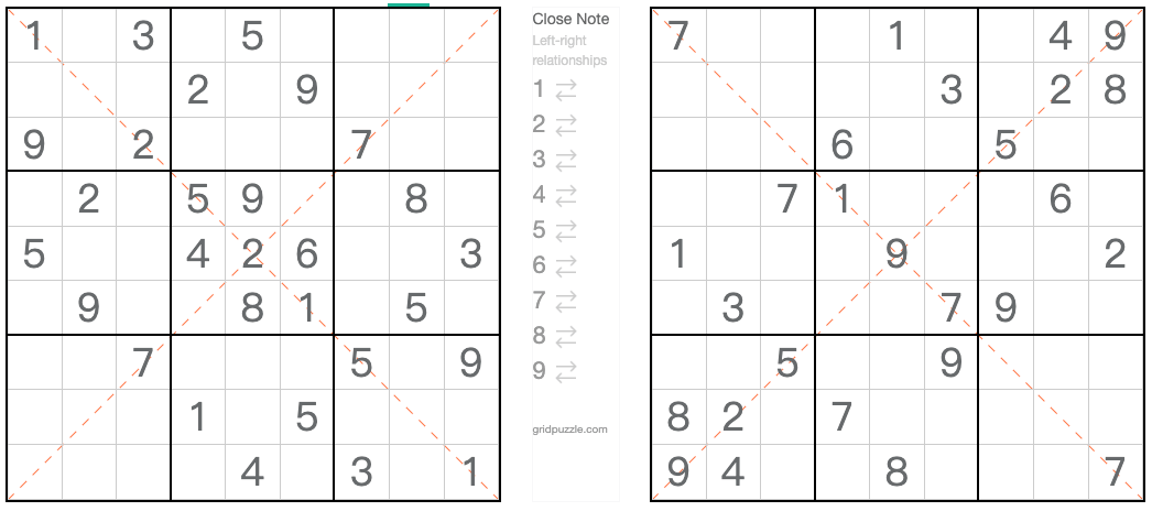 Twin correspondiente anti-diagonal Sudoku