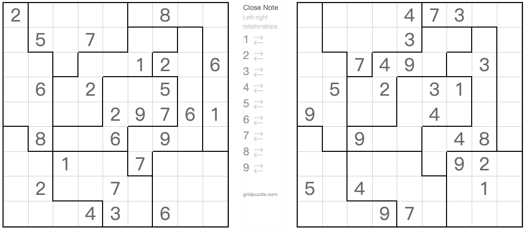 Jigsaw de gemelo Twin Sudoku