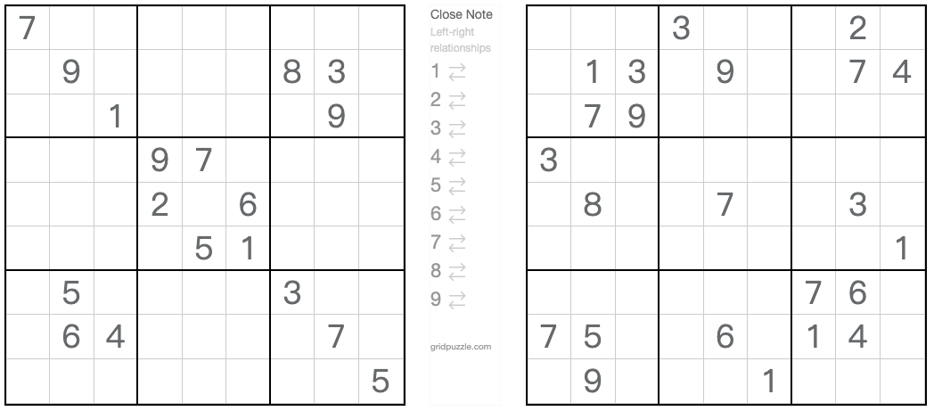 Sudoku correspondiente gemelo