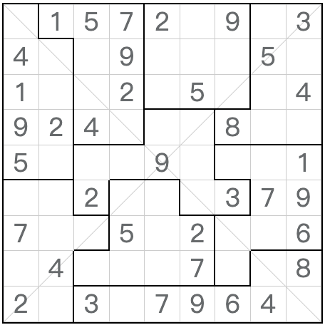Jigsaw diagonal de Twin correspondiente Sudoku