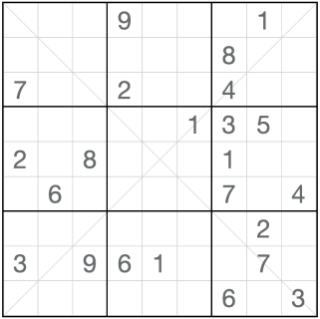 Sudoku diagonal 6x6
